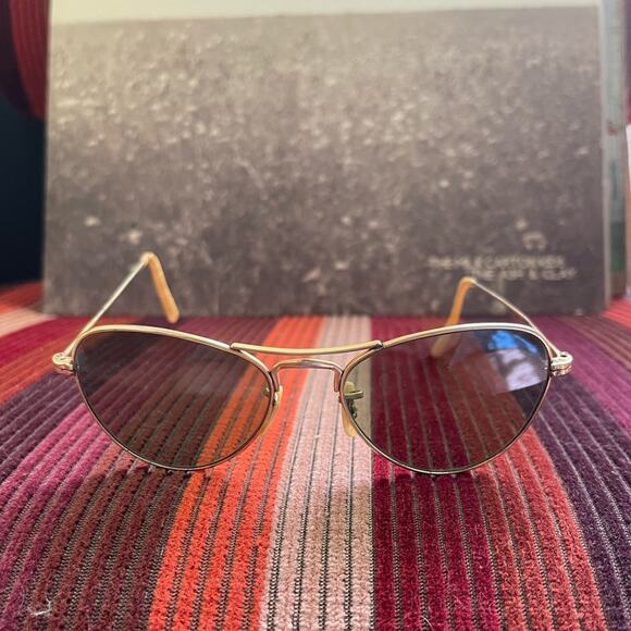 50s-60s Vintage Cat Eye Glasses w Gold Frames - Picture 5 of 9